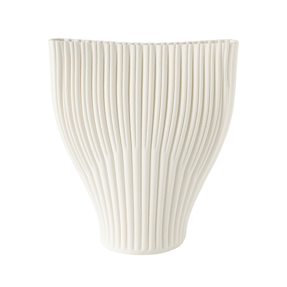 14" BELLO 3D PRINTED VASE, IVORY/BEIGE