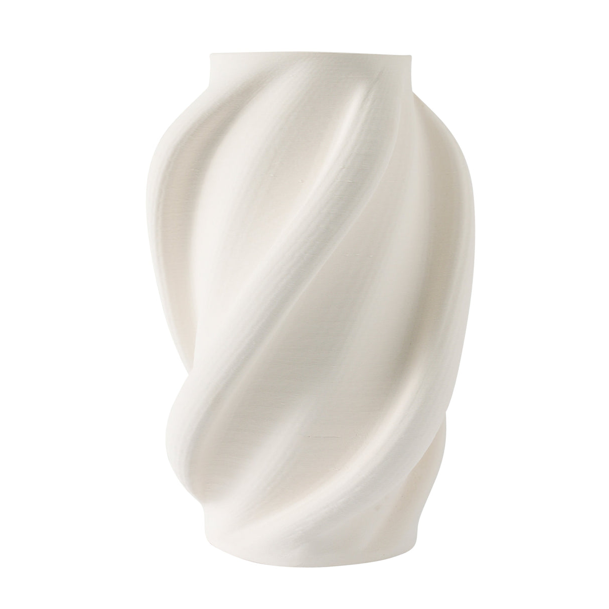 15" MURANO 3D PRINTED LARGE VASE, WHITE