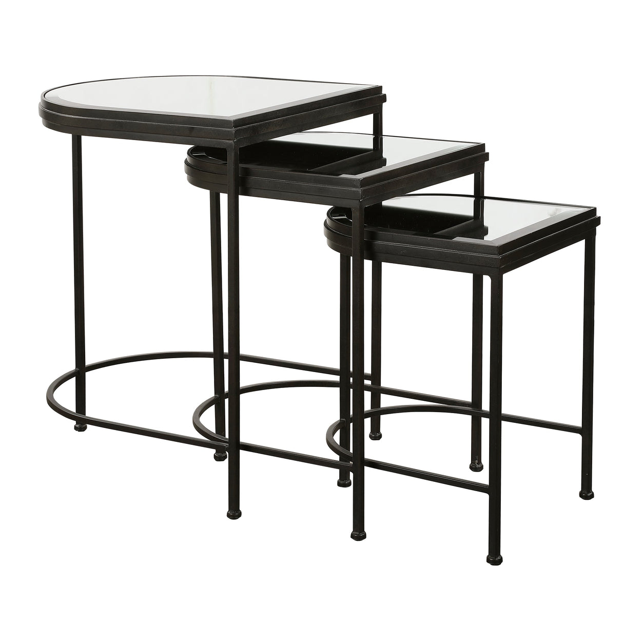 India Nesting Tables, Black, S/3