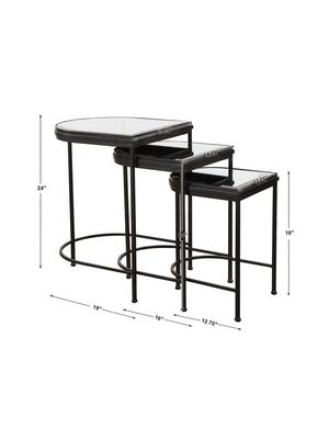 India Nesting Tables, Black, S/3