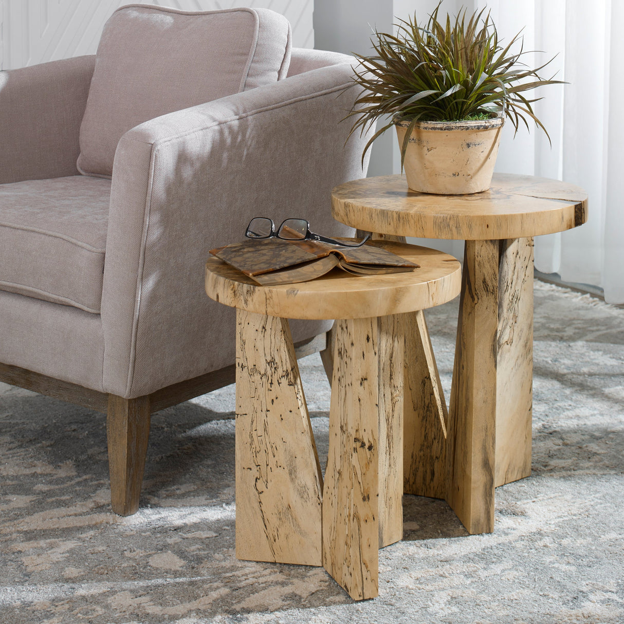 Nadette Nesting Tables, Natural, S/2