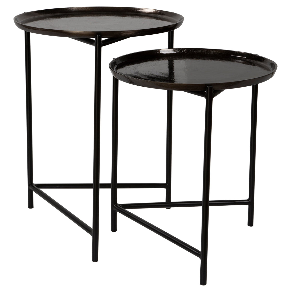 Burnett Nesting Tables, Dark Nickel, S/2