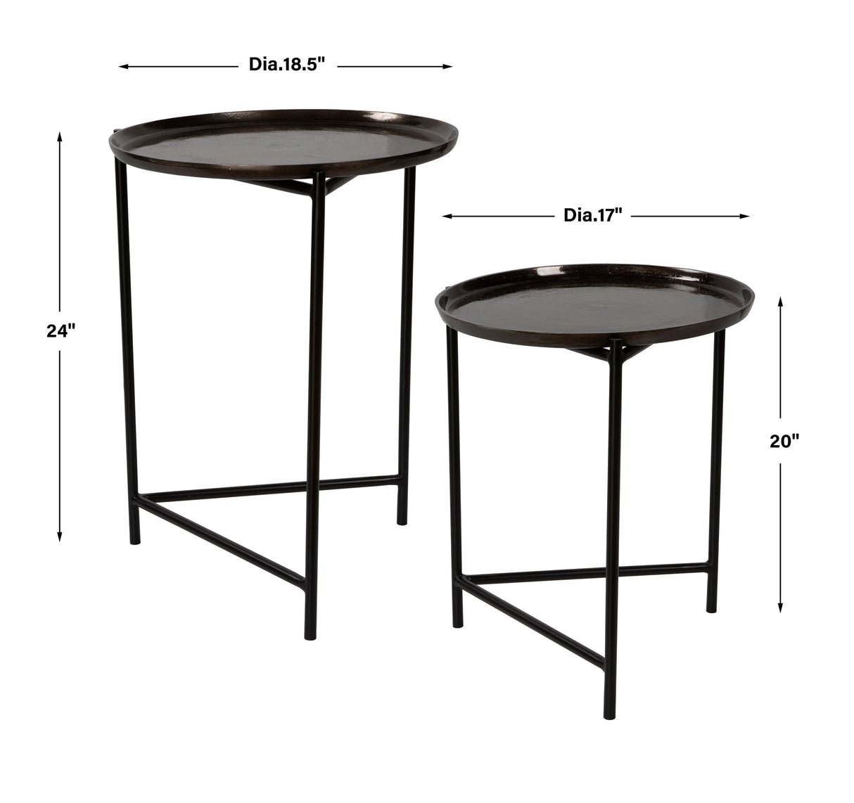 Burnett Nesting Tables, Dark Nickel, S/2