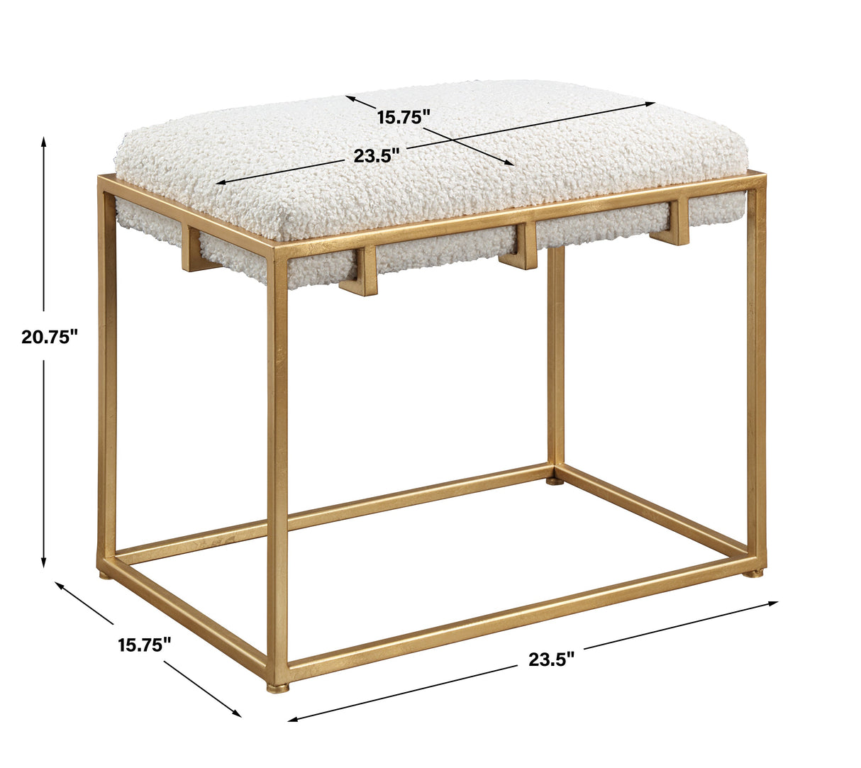 Paradox Small Bench, Gold