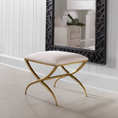 Uttermost Crossing Small White Bench