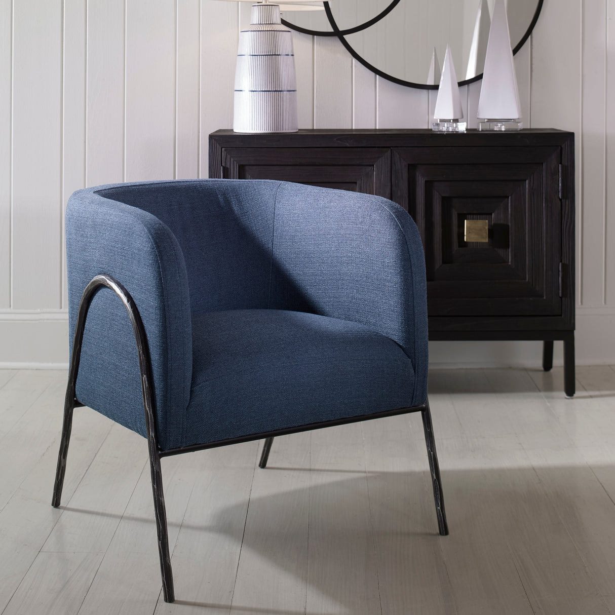 Uttermost Jacobsen Denim Barrel Chair