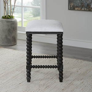 Uttermost Pryce Black Backless Counter Stool