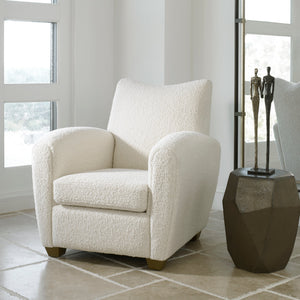 Uttermost Teddy White Shearling Accent Chair