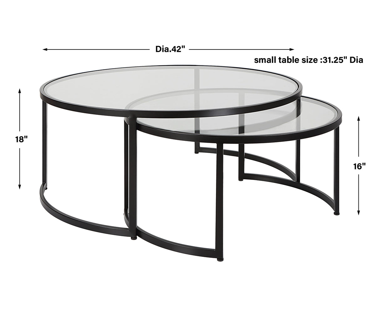 Uttermost Rhea Black Nesting Coffee Tables S/2