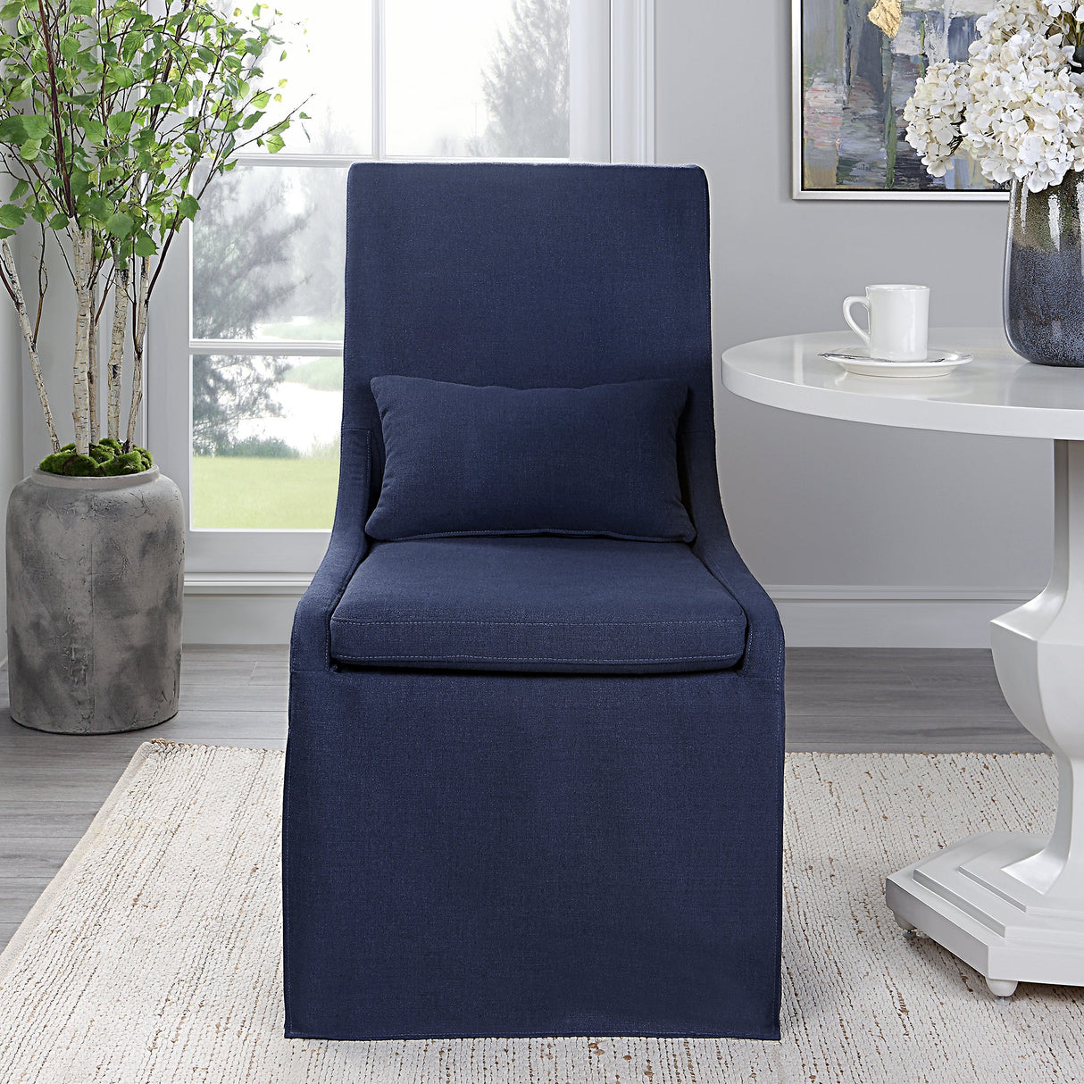 Coley Armless Chair, Denim