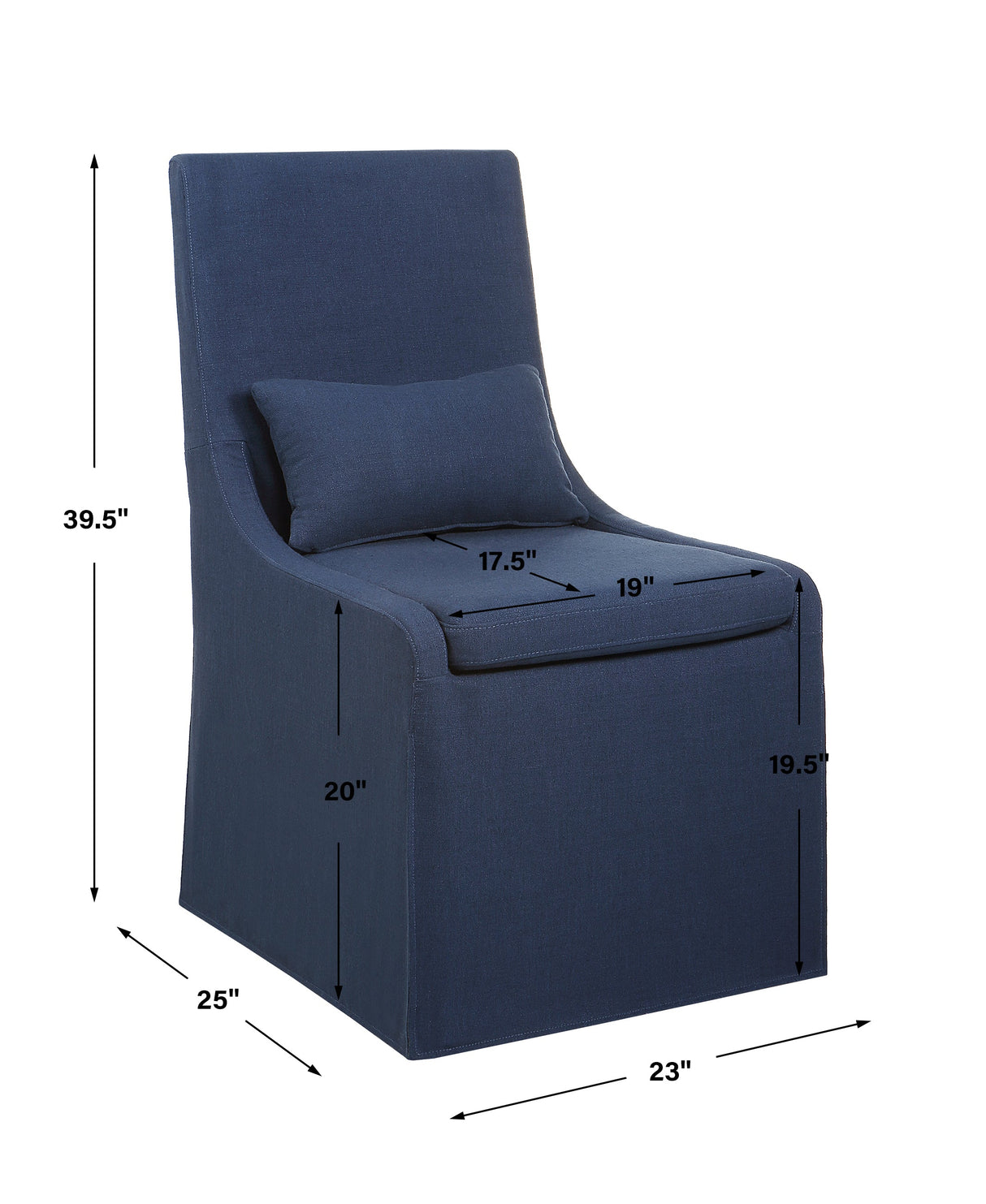 Coley Armless Chair, Denim