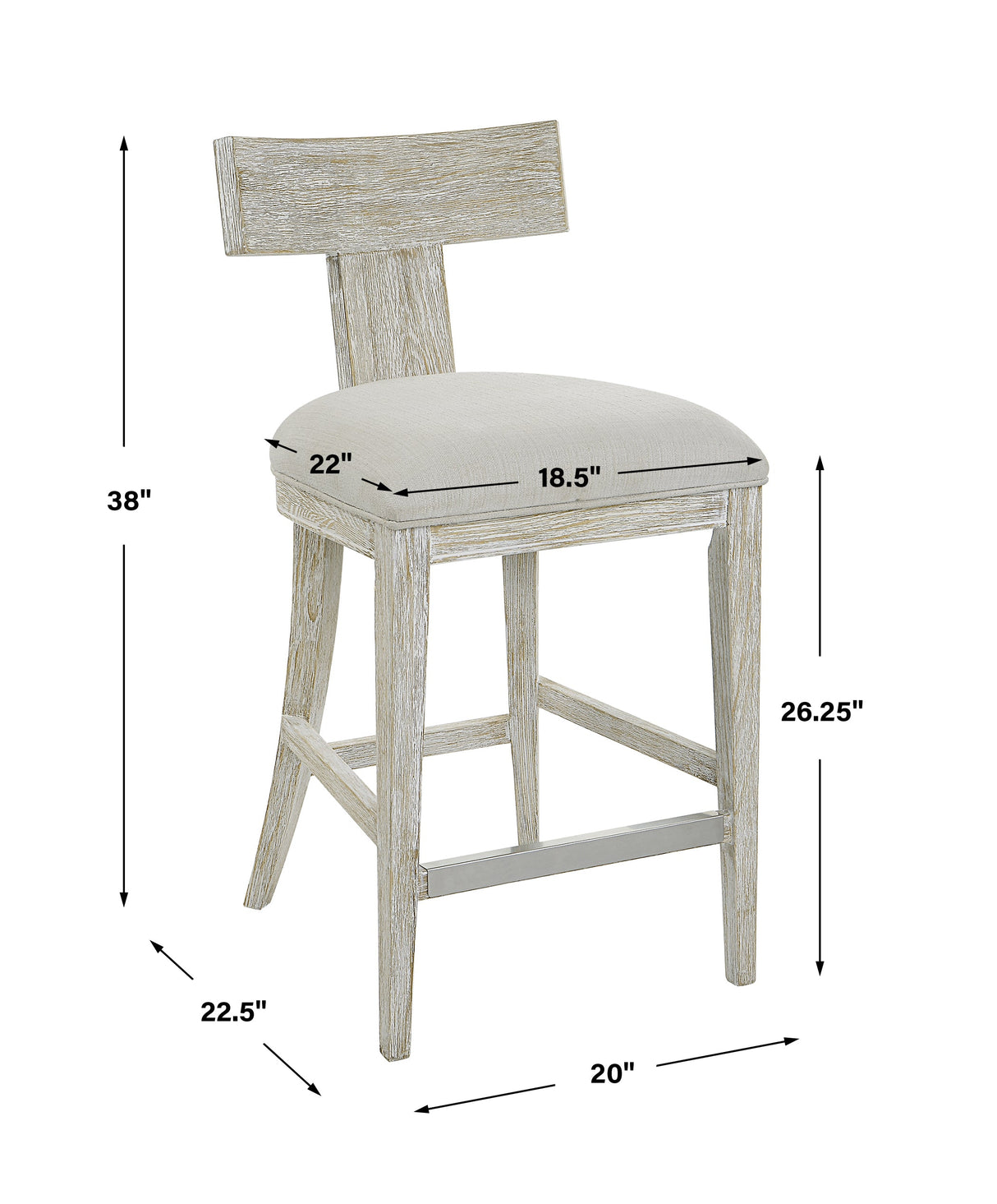 Idris Counter Stool, White