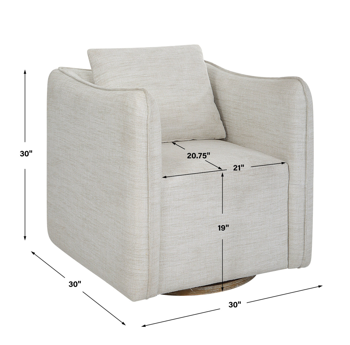 Corben Swivel Chair, White