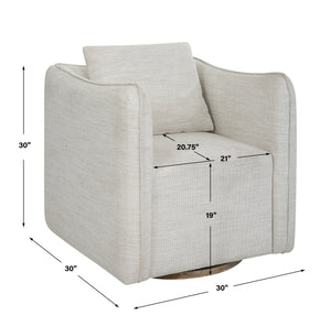 Corben Swivel Chair, White