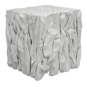 Uttermost Teak Root White Bunching Cube