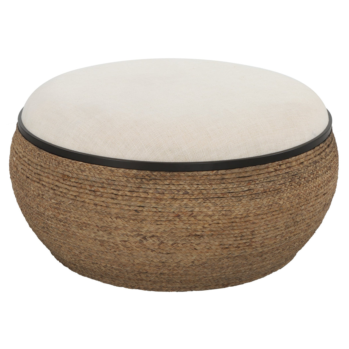 Uttermost Island Straw Storage Ottoman / Coffee Table