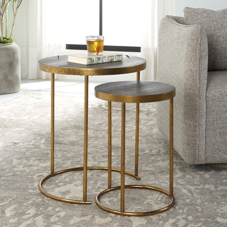 Uttermost Aragon Brass Nesting Tables, S/2