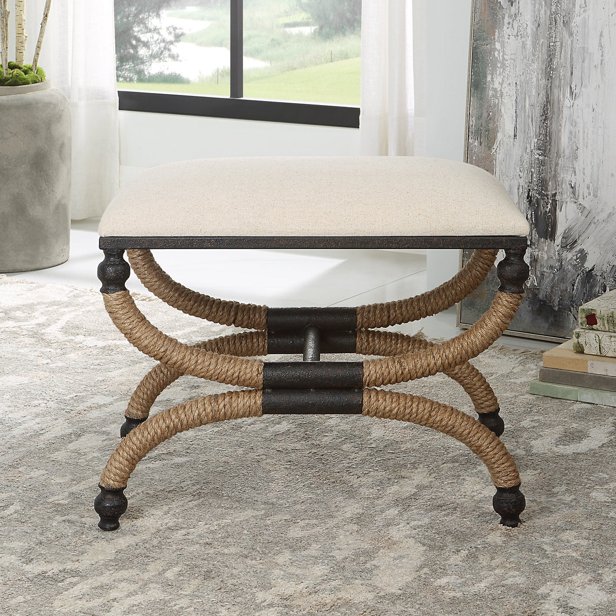 Uttermost Icaria Upholstered Small Bench