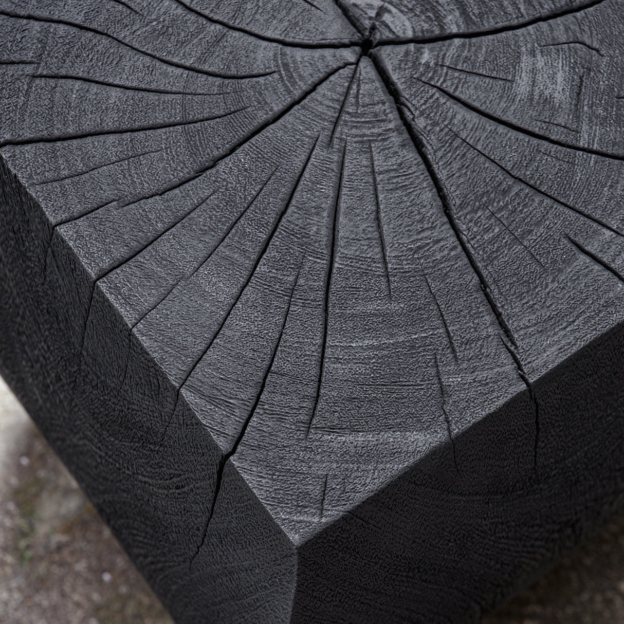 Grove Black Wooden Accent Stool