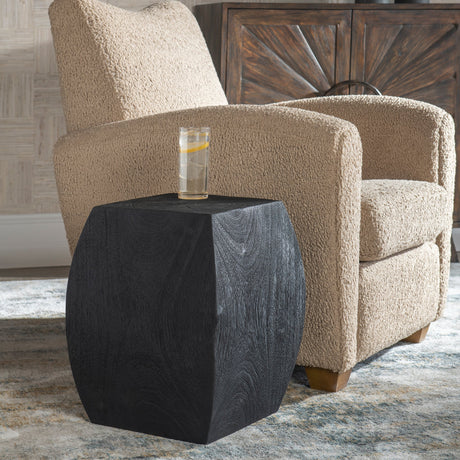 Grove Black Wooden Accent Stool