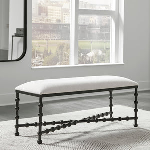 Uttermost Iron Drops Cushioned Bench