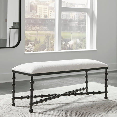 Uttermost Iron Drops Cushioned Bench