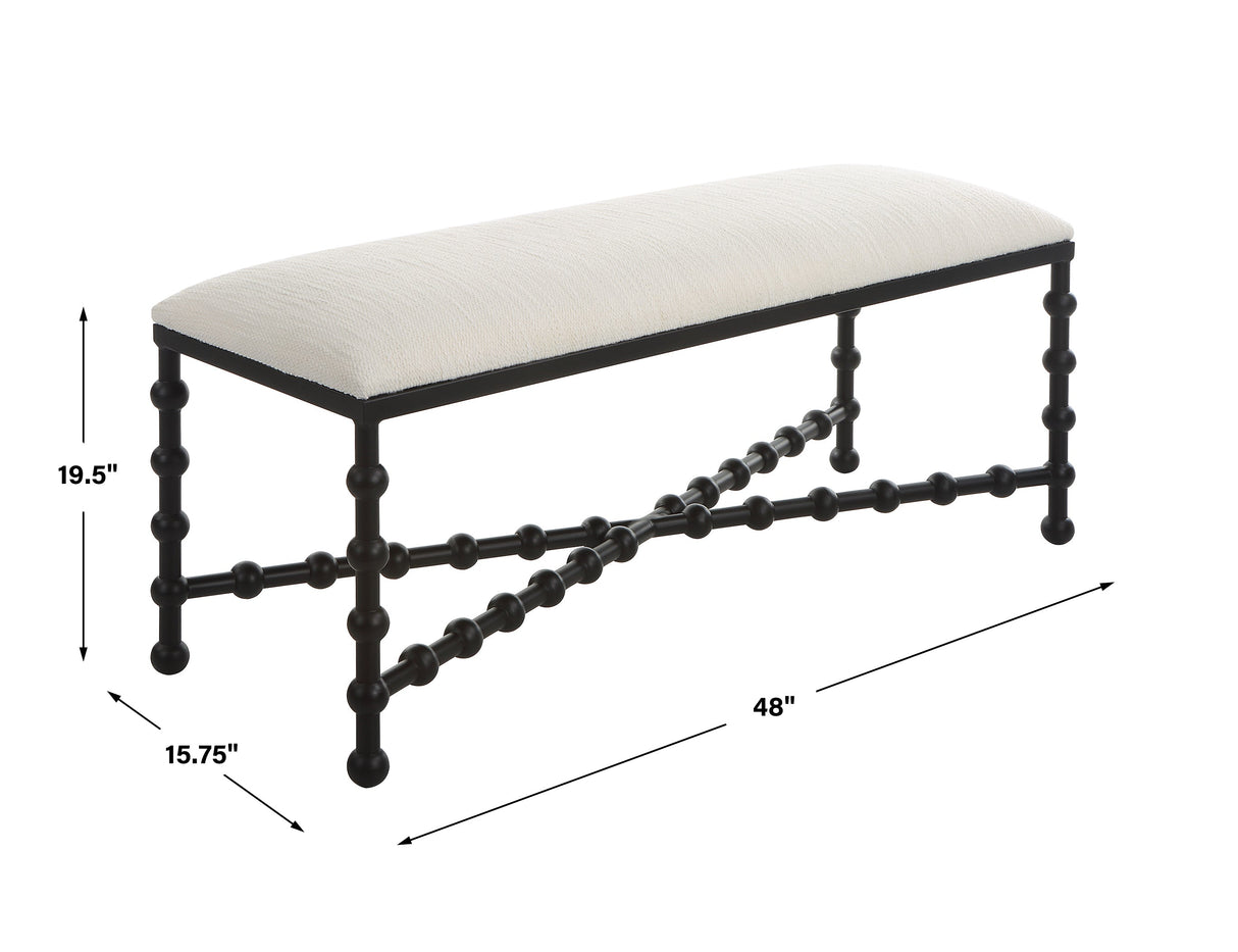 Uttermost Iron Drops Cushioned Bench