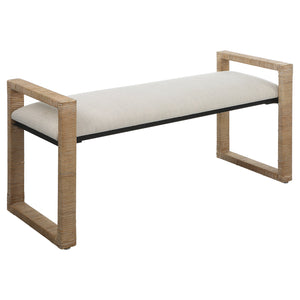 Uttermost Areca Coastal Rattan Bench