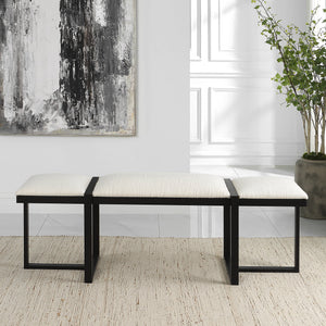 Uttermost Triple Cloud Modern Upholstered Bench