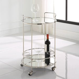 Uttermost Spritz Chrome Bar Cart