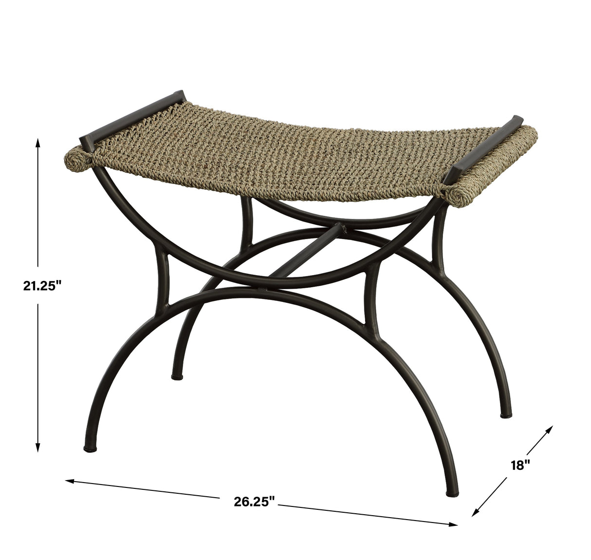 Uttermost Playa Seagrass Small Bench