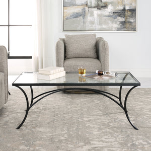 Uttermost Alayna Black Metal & Glass Coffee Table