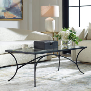 Uttermost Alayna Black Metal & Glass Coffee Table