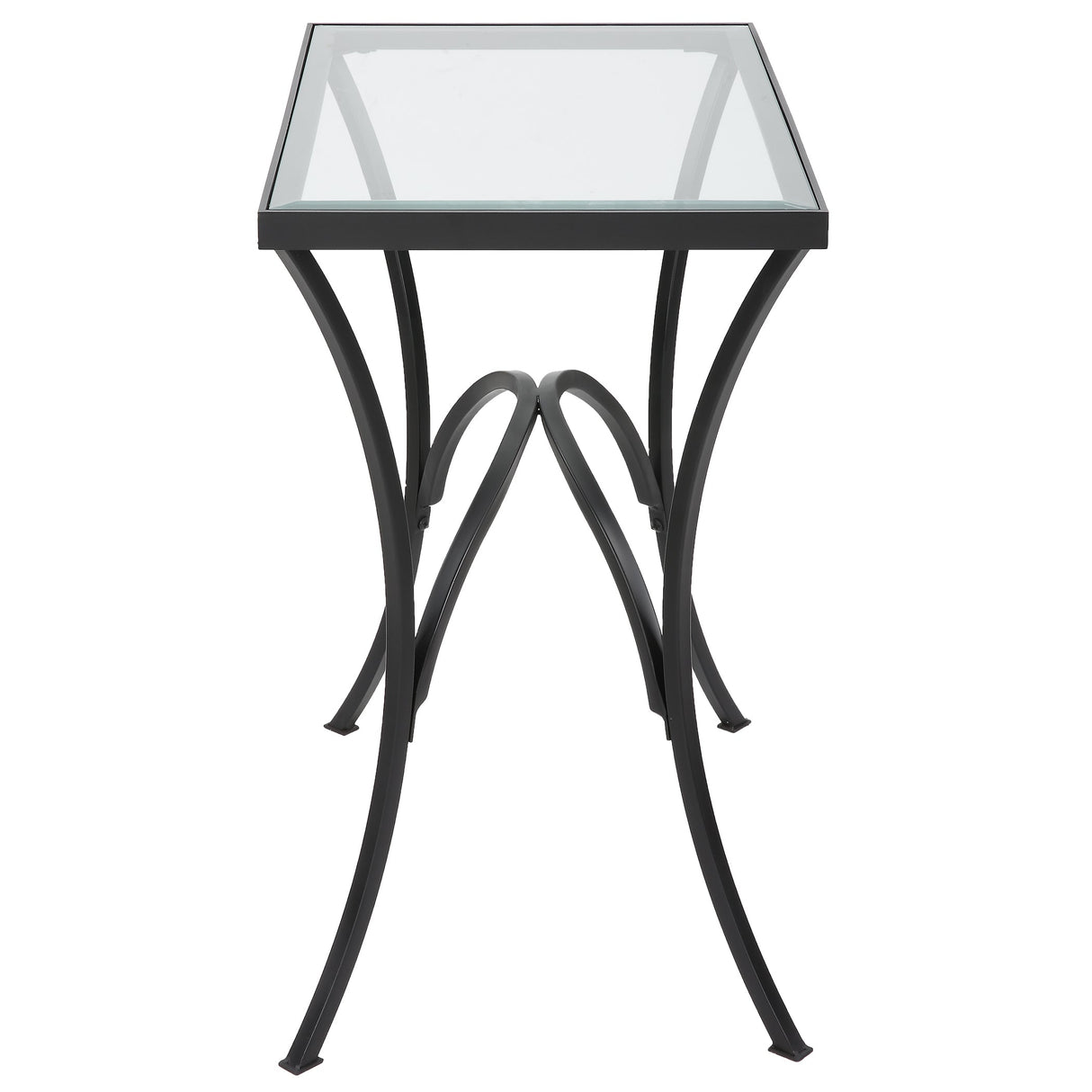 Uttermost Alayna Black Metal & Glass End Table