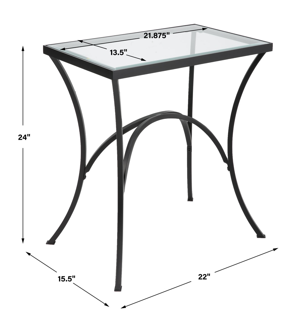 Uttermost Alayna Black Metal & Glass End Table