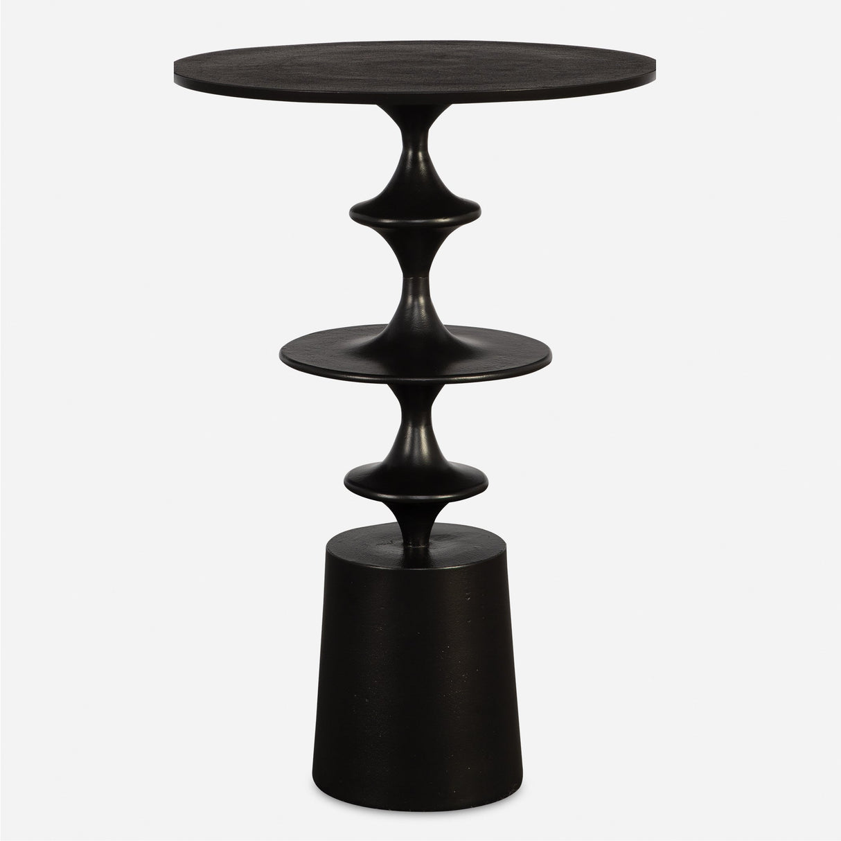 Flight Textured Black Accent Table