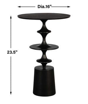 Flight Textured Black Accent Table