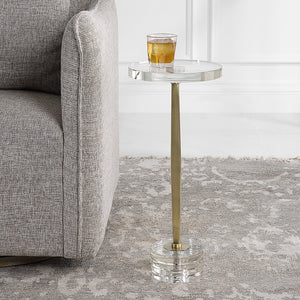 Uttermost Groove Crystal Drink Table