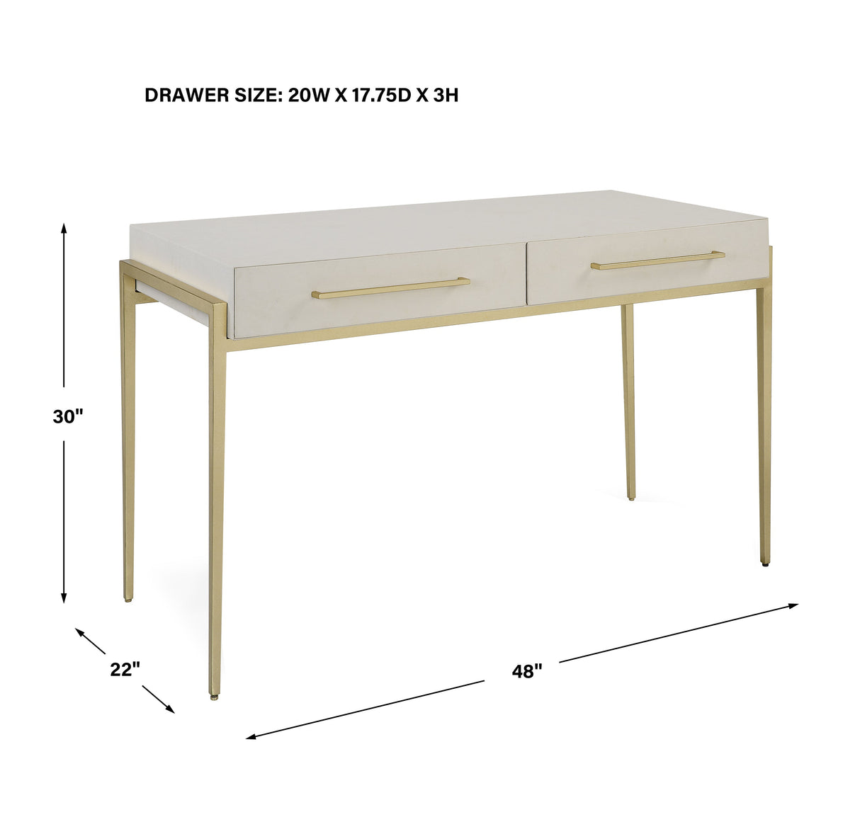 Jewel Modern White Desk