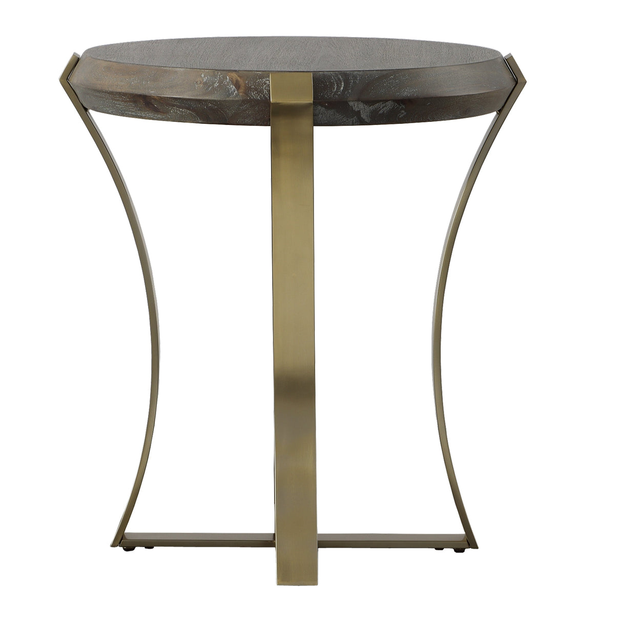 Unite Brass Leg Wood Side Table