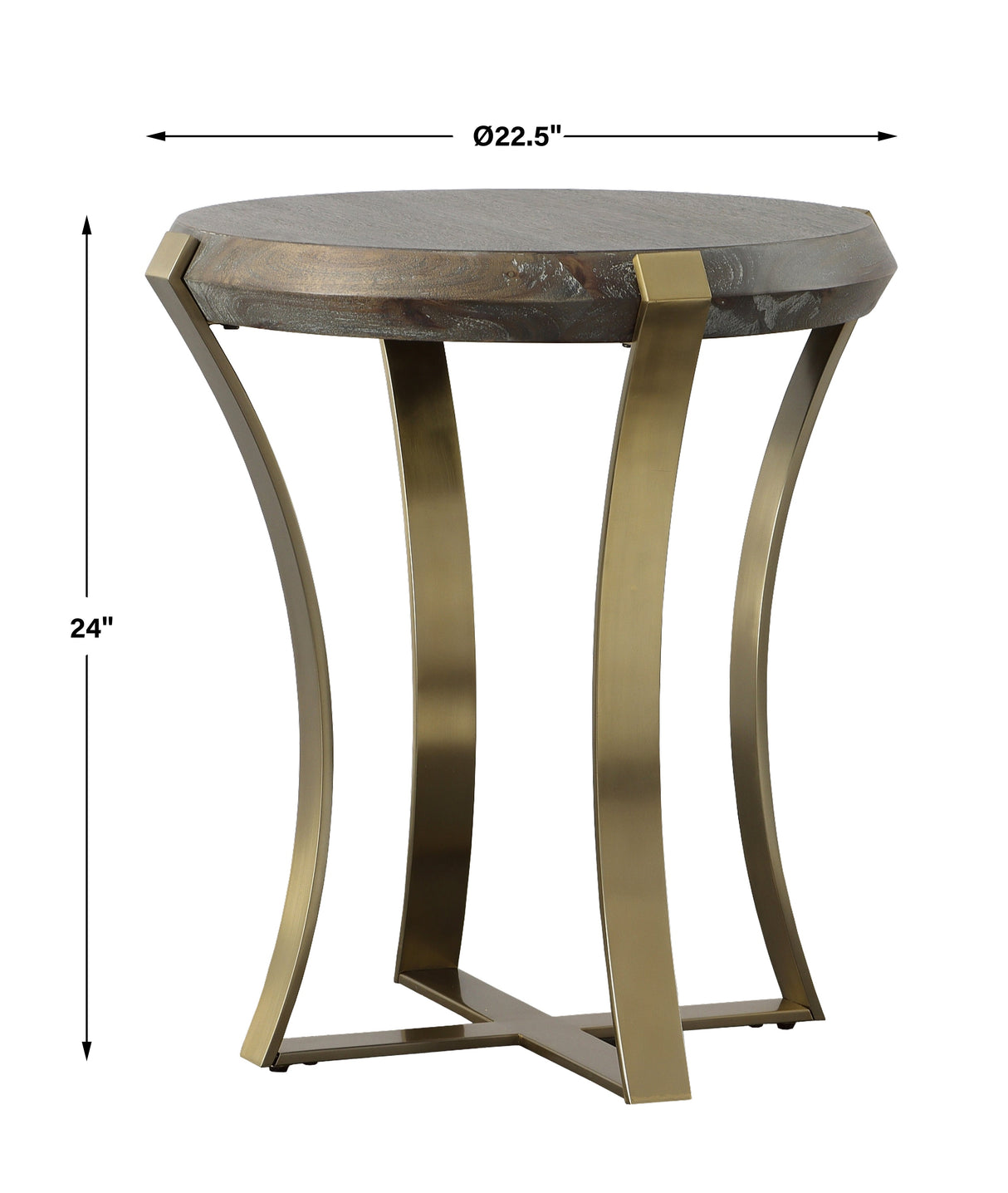 Unite Brass Leg Wood Side Table