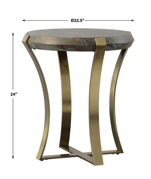 Unite Brass Leg Wood Side Table