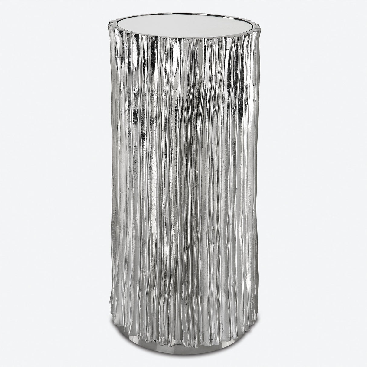 Echo Modern Nickel Drink Table