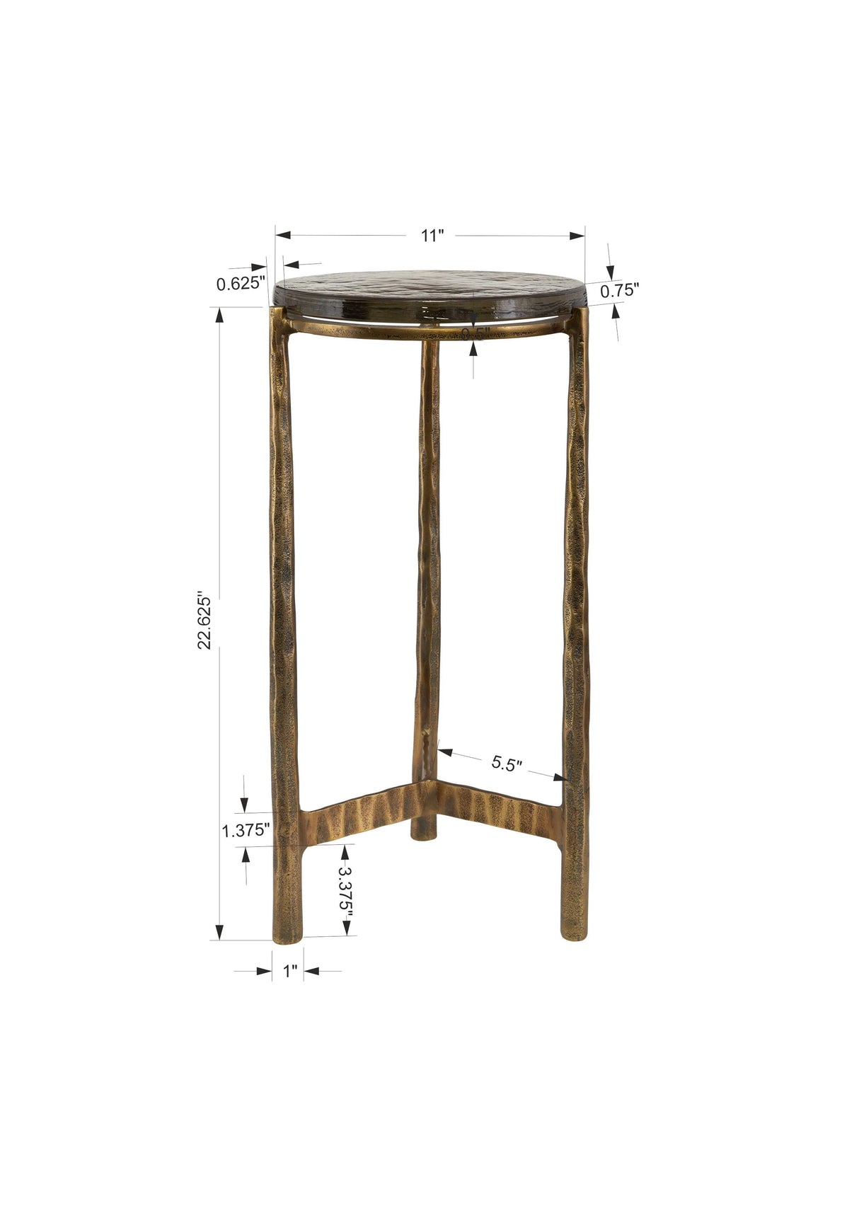 Eternity Accent Table, Brass