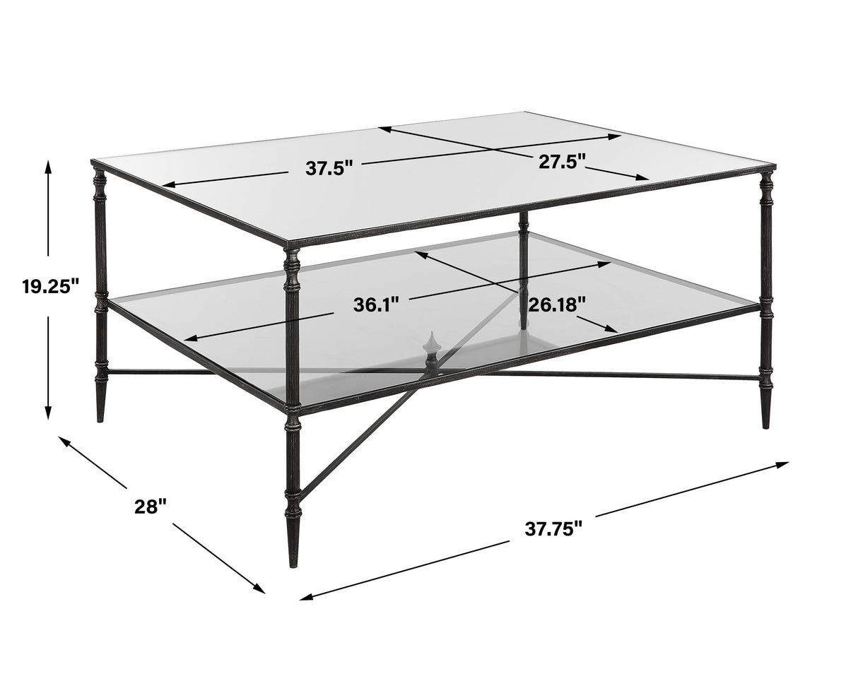 Uttermost Henzler Mirrored Steel Coffee Table