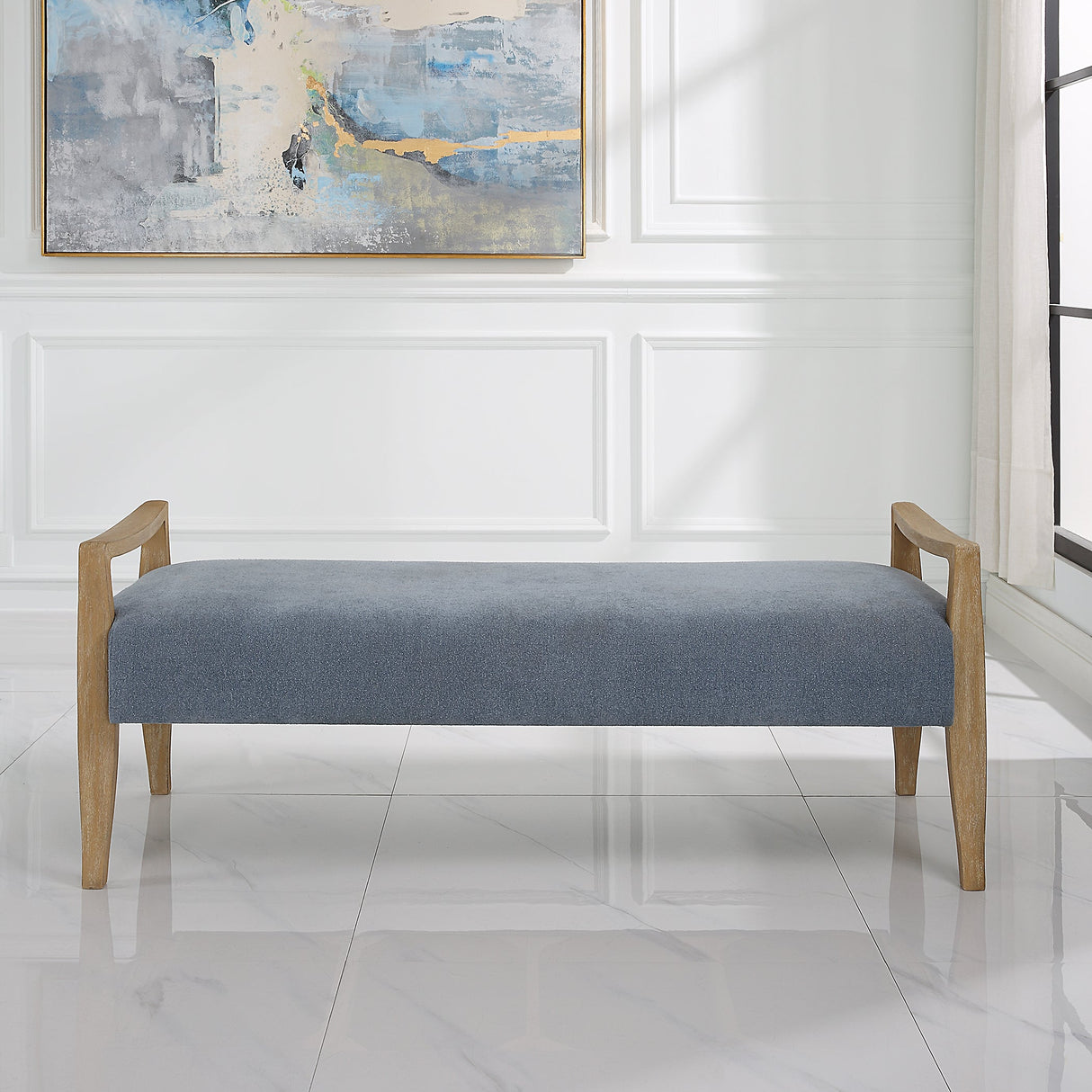 Uttermost Daylight Sky Blue Bench