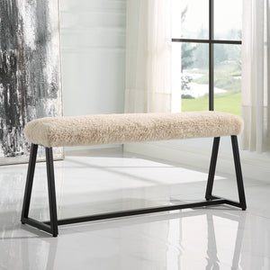 Uttermost Taupo Sheepskin Bench