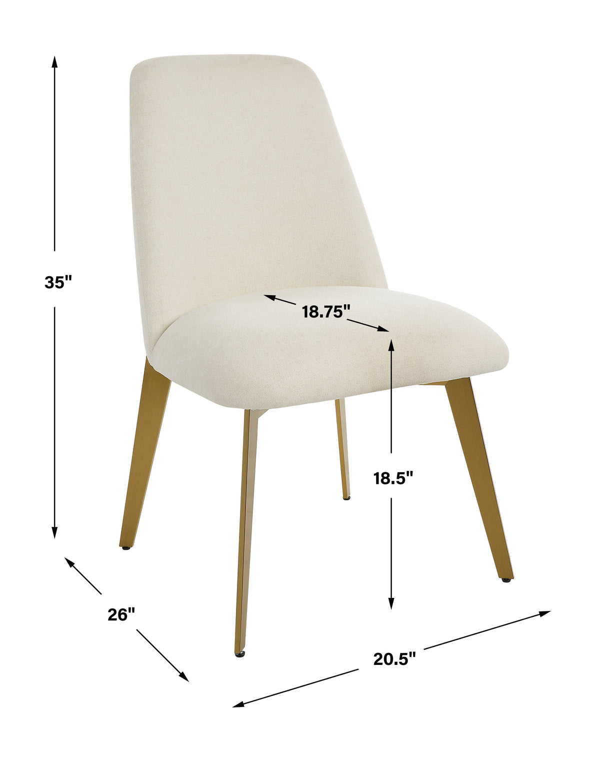 Uttermost Vantage Off White Fabric Dining Chair