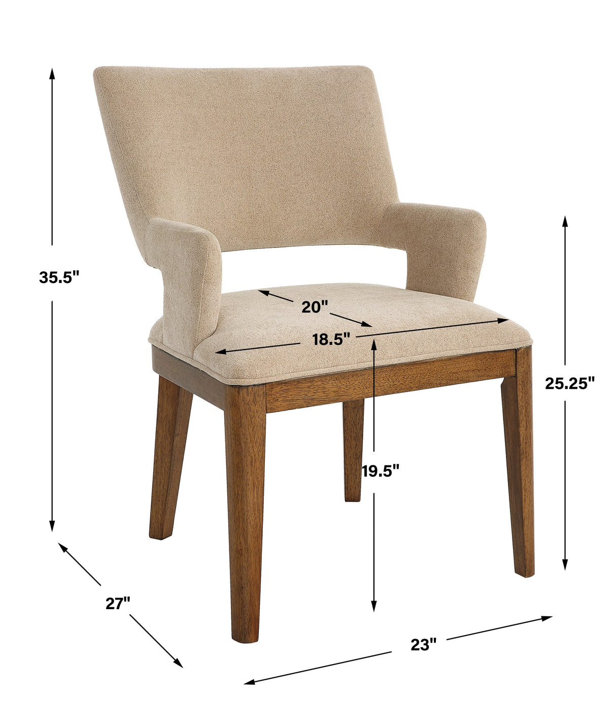 Uttermost Aspect Mid-Century Dining Chair