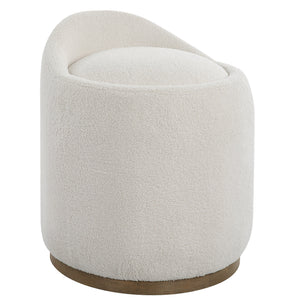 Uttermost Swirl Swivel Sheepskin Ottoman